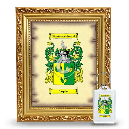 Topler Framed Coat of Arms and Keychain - Gold