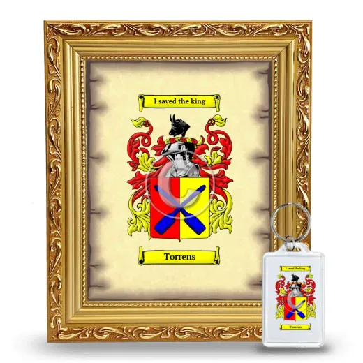 Torrens Framed Coat of Arms and Keychain - Gold