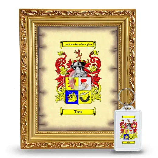 Toss Framed Coat of Arms and Keychain - Gold