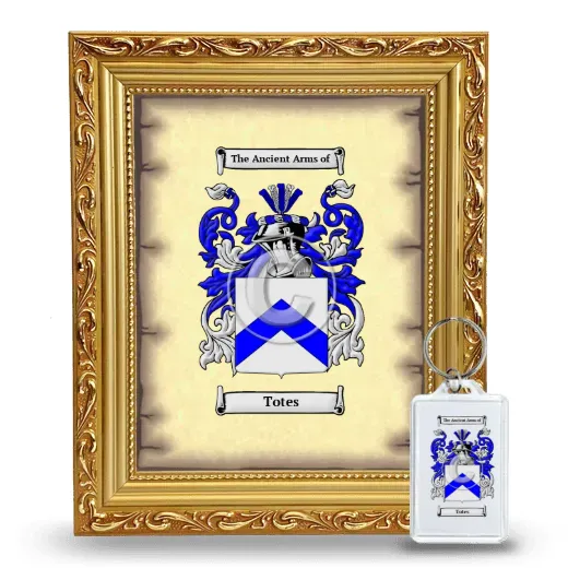 Totes Framed Coat of Arms and Keychain - Gold