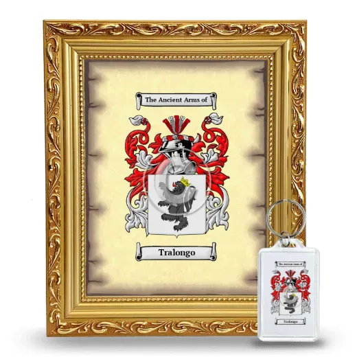 Tralongo Framed Coat of Arms and Keychain - Gold