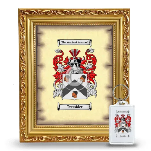 Tressider Framed Coat of Arms and Keychain - Gold