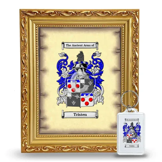 Tristen Framed Coat of Arms and Keychain - Gold