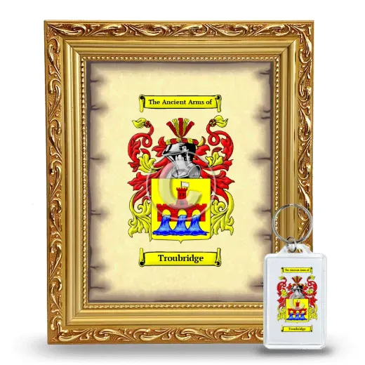 Troubridge Framed Coat of Arms and Keychain - Gold