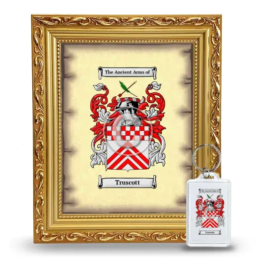 Truscott Framed Coat of Arms and Keychain - Gold