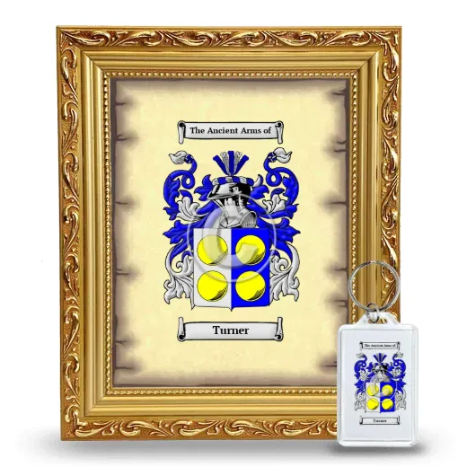 Turner Framed Coat of Arms and Keychain - Gold