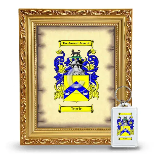 Tuttle Framed Coat of Arms and Keychain - Gold