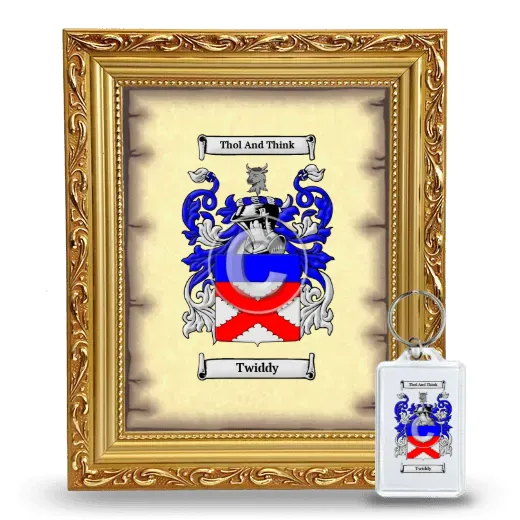 Twiddy Framed Coat of Arms and Keychain - Gold