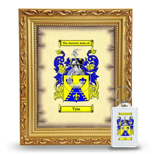 Tym Framed Coat of Arms and Keychain - Gold