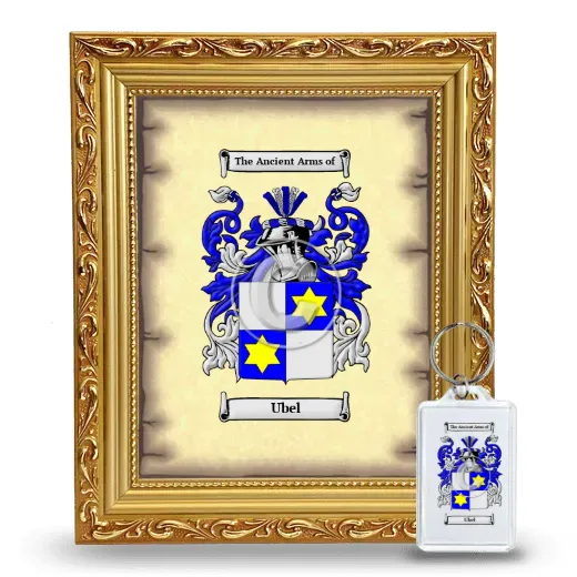 Ubel Framed Coat of Arms and Keychain - Gold