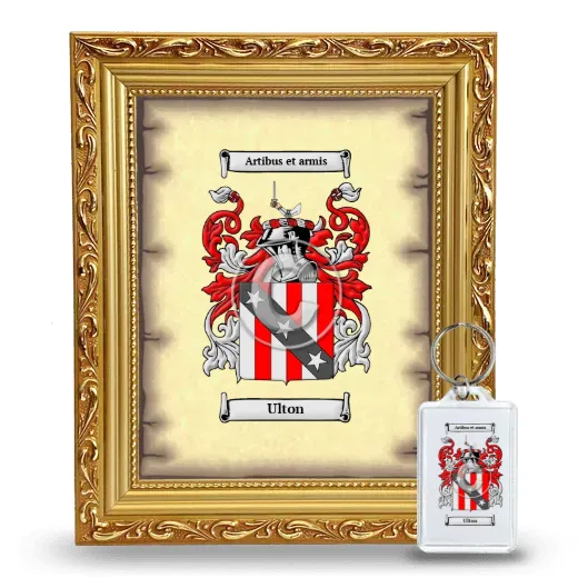 Ulton Framed Coat of Arms and Keychain - Gold