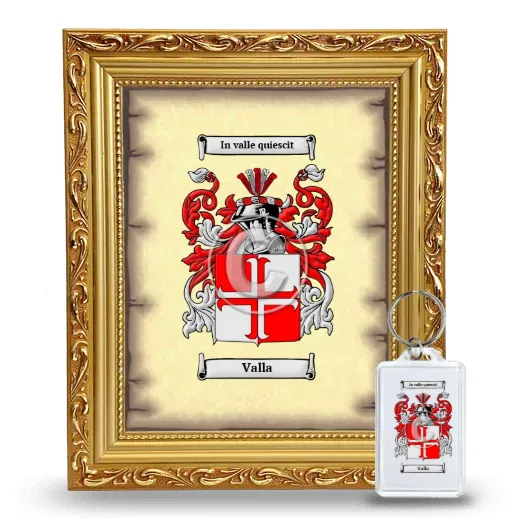 Valla Framed Coat of Arms and Keychain - Gold