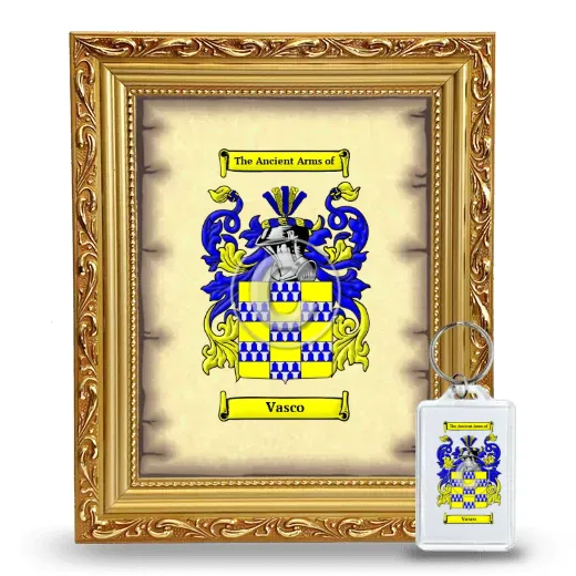 Vasco Framed Coat of Arms and Keychain - Gold