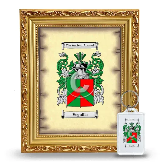 Veguilla Framed Coat of Arms and Keychain - Gold