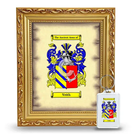 Veith Framed Coat of Arms and Keychain - Gold