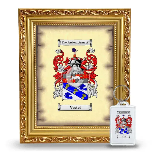 Vestel Framed Coat of Arms and Keychain - Gold