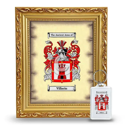 Villarin Framed Coat of Arms and Keychain - Gold