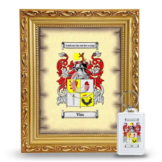 Vim Framed Coat of Arms and Keychain - Gold