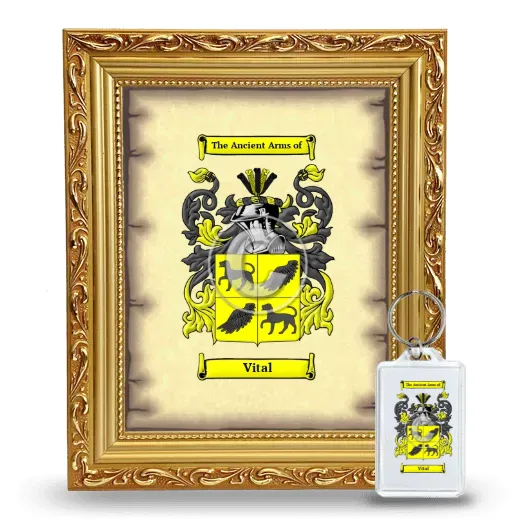 Vital Framed Coat of Arms and Keychain - Gold