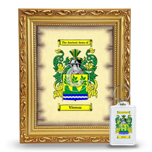 Viveros Framed Coat of Arms and Keychain - Gold