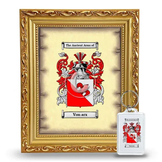 Von arx Framed Coat of Arms and Keychain - Gold