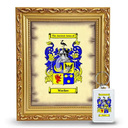 Wacker Framed Coat of Arms and Keychain - Gold