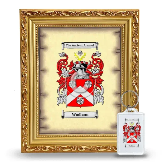Wadham Framed Coat of Arms and Keychain - Gold