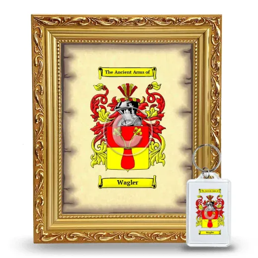 Wagler Framed Coat of Arms and Keychain - Gold