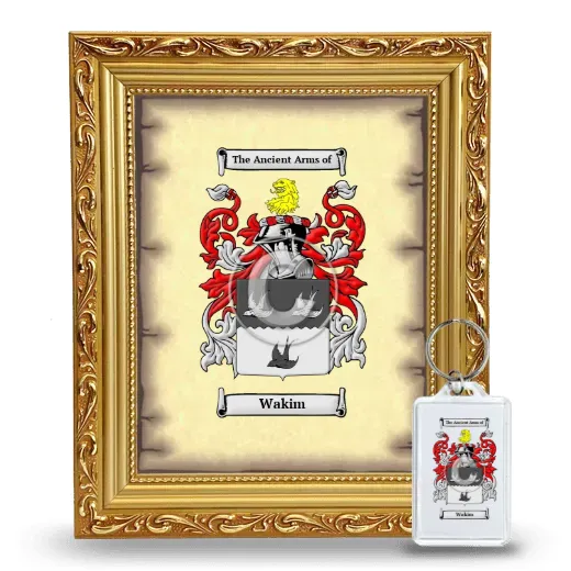 Wakim Framed Coat of Arms and Keychain - Gold