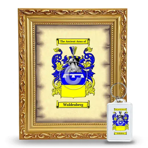 Waldenberg Framed Coat of Arms and Keychain - Gold