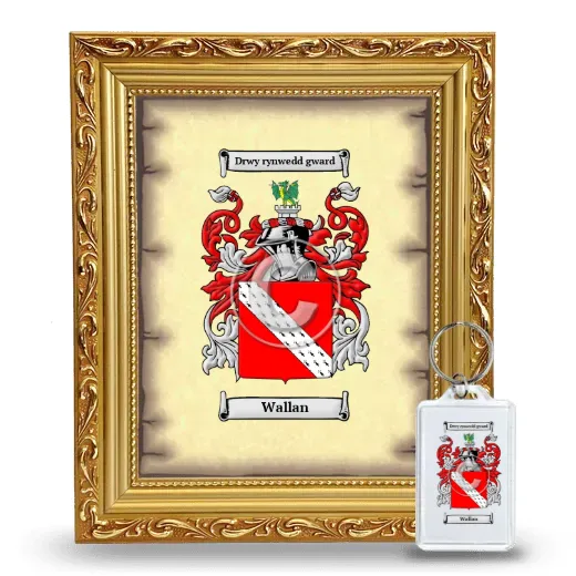 Wallan Framed Coat of Arms and Keychain - Gold