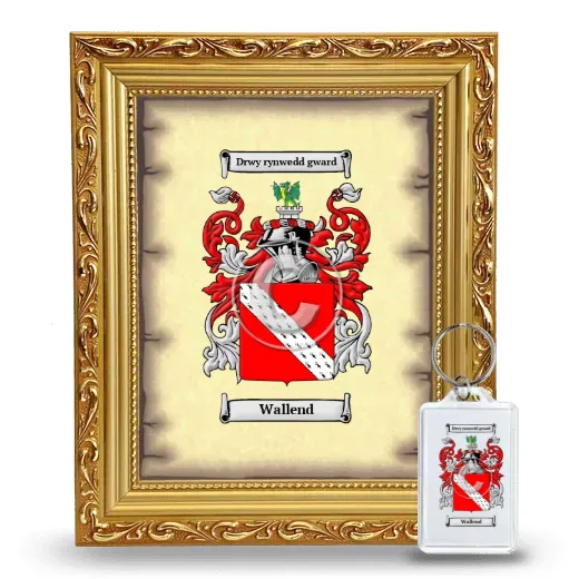 Wallend Framed Coat of Arms and Keychain - Gold
