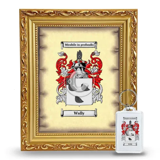 Wally Framed Coat of Arms and Keychain - Gold