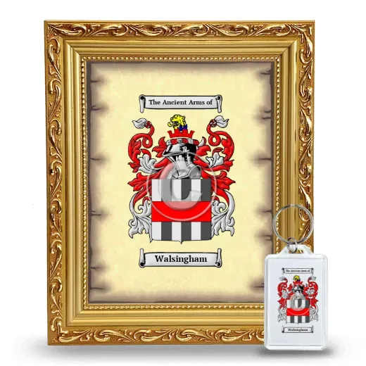 Walsingham Framed Coat of Arms and Keychain - Gold