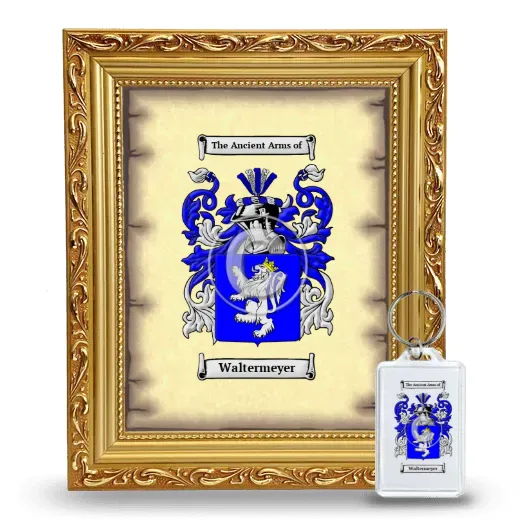Waltermeyer Framed Coat of Arms and Keychain - Gold