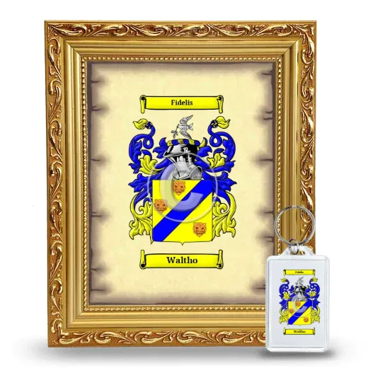 Waltho Framed Coat of Arms and Keychain - Gold