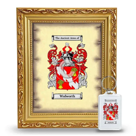 Walworth Framed Coat of Arms and Keychain - Gold