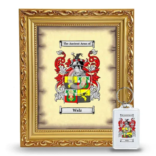 Walz Framed Coat of Arms and Keychain - Gold