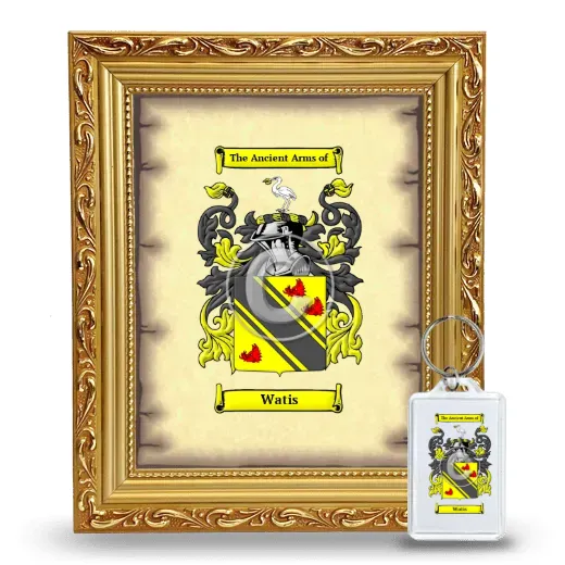 Watis Framed Coat of Arms and Keychain - Gold