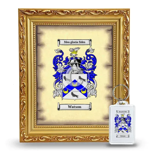 Watson Framed Coat of Arms and Keychain - Gold