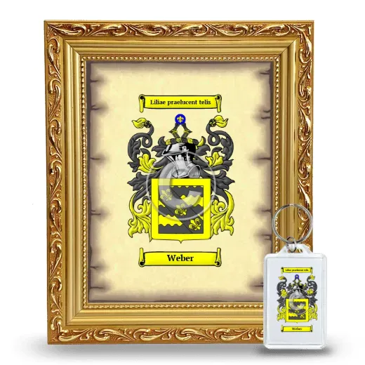 Weber Framed Coat of Arms and Keychain - Gold