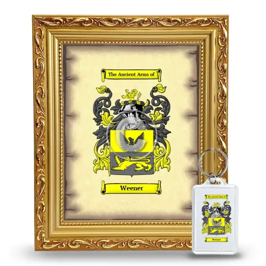 Weener Framed Coat of Arms and Keychain - Gold
