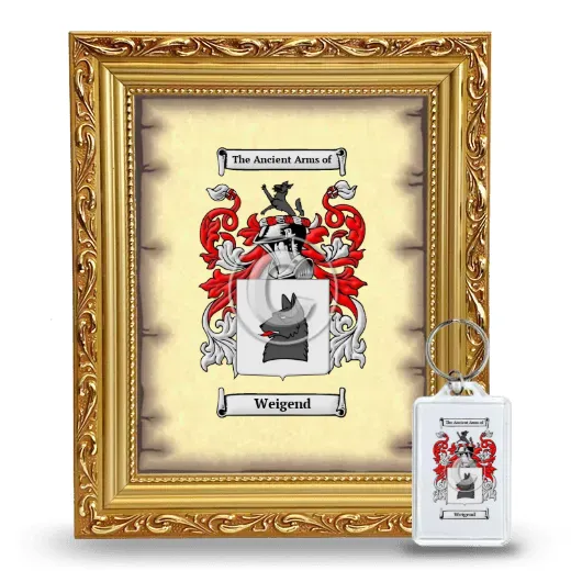 Weigend Framed Coat of Arms and Keychain - Gold