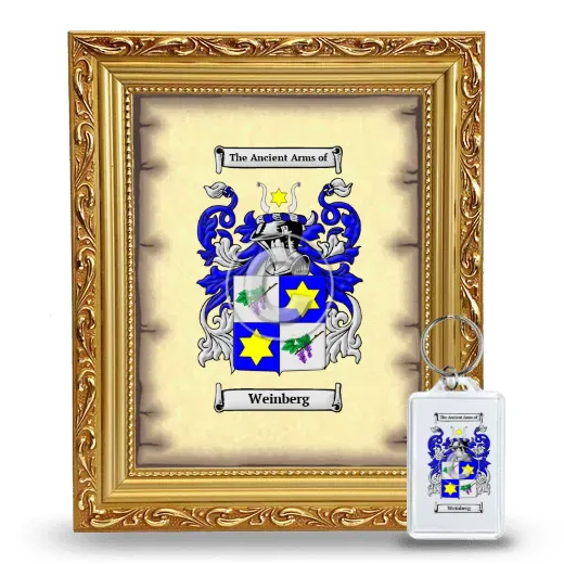 Weinberg Framed Coat of Arms and Keychain - Gold