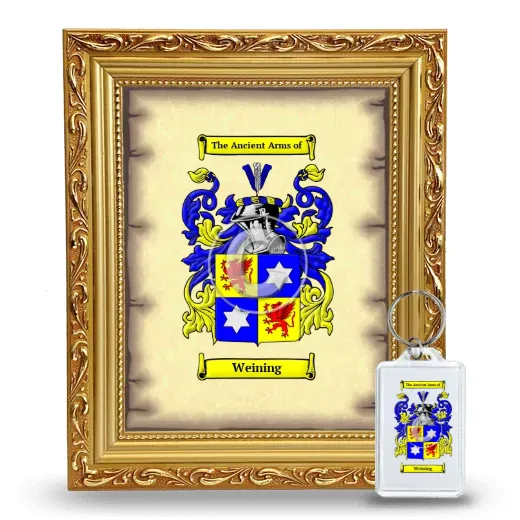 Weining Framed Coat of Arms and Keychain - Gold