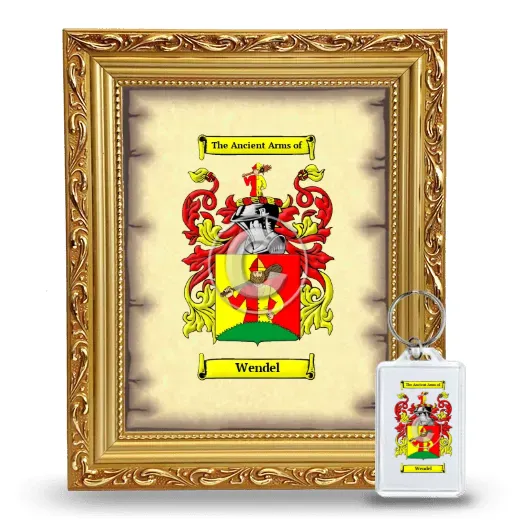 Wendel Framed Coat of Arms and Keychain - Gold