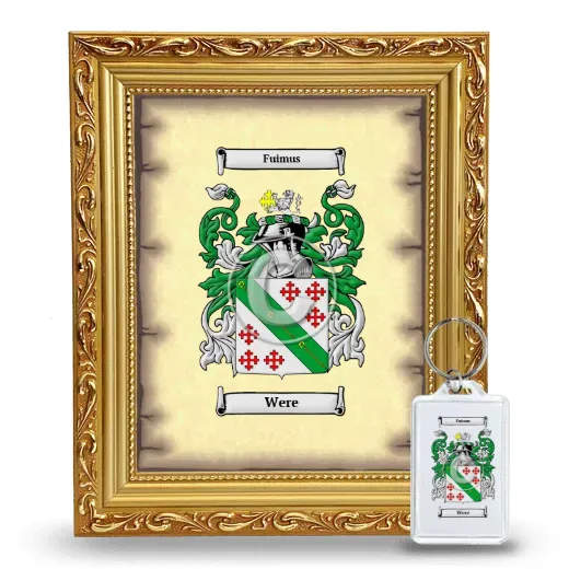 Were Framed Coat of Arms and Keychain - Gold