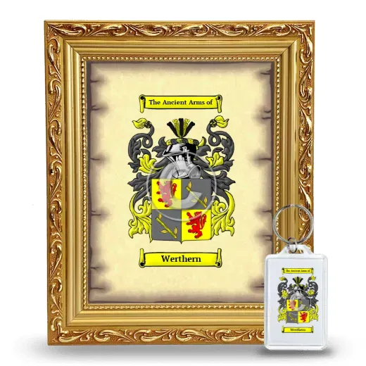 Werthern Framed Coat of Arms and Keychain - Gold