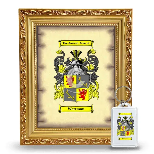 Wertman Framed Coat of Arms and Keychain - Gold