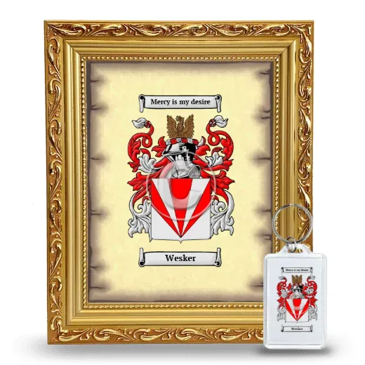 Wesker Framed Coat of Arms and Keychain - Gold